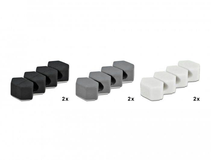 Delock Cablehalter Mit 3 Durchführungen Wabenförmig Set 6 Stück