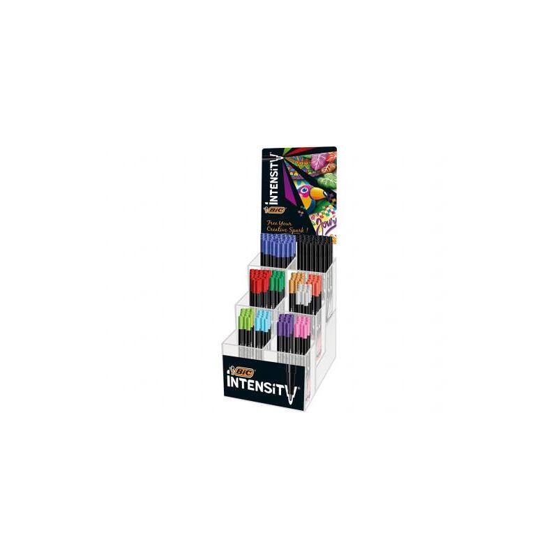 Bic Intensity Fine Expositor De 192 Rotuladores - Punta Fina De 0.8mm - Trazo De 0.4mm - Colores Surtidos