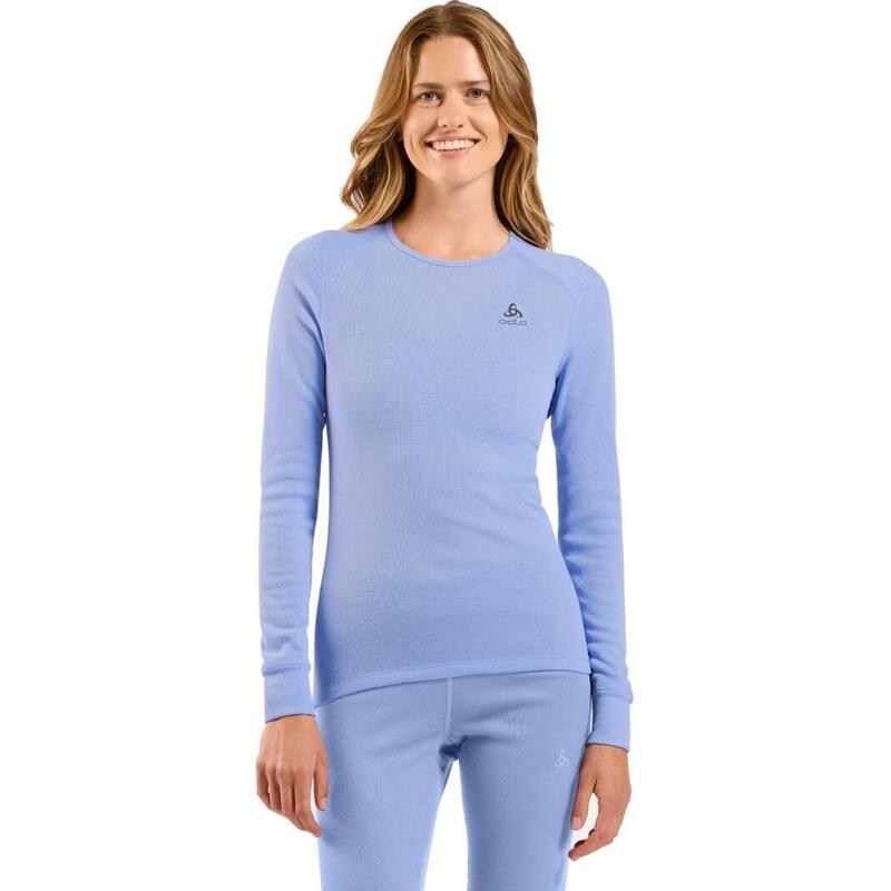 Bielizna Termoaktywna Z Dlugim Rekawem Odlo Bl Top Crew Neck L/S Active Warm Roz. S Niebiesko-Szara