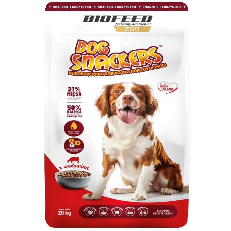 Biofeed Dog Snackers Adult Medium & Large Beef - Alimento Seco Para Perros - 20kg