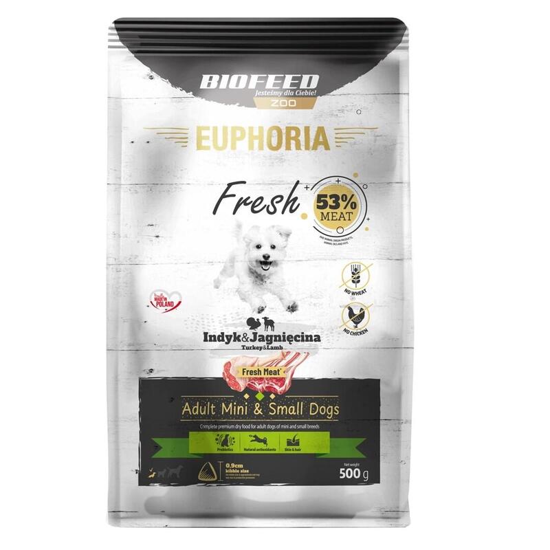 Biofeed Euphoria Fresh Meat Adult Indyk/Jagnie Xs/S 0,5kg