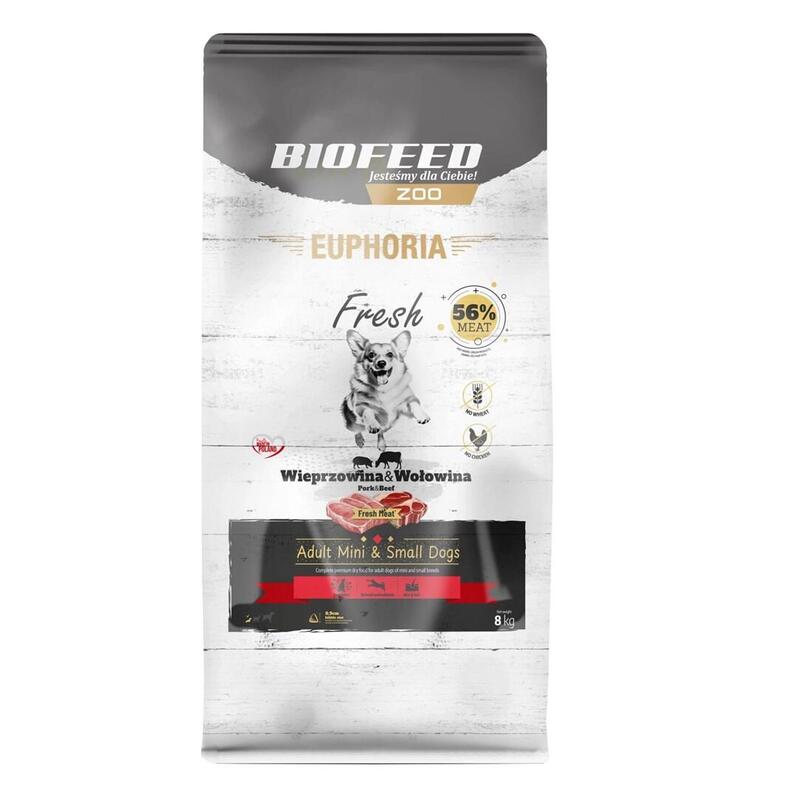 Biofeed Euphoria Fresh Meat Adult Mini & Small Wieprzowina I Wolowina 8kg