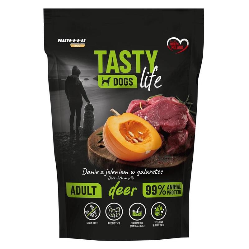 Biofeed Tasty Dog Life Jelen 90% Saszetka 500g