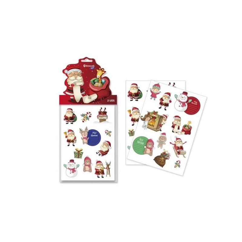 Bismark Pack Con 2 Hojas De Pegatinas Papa Noel