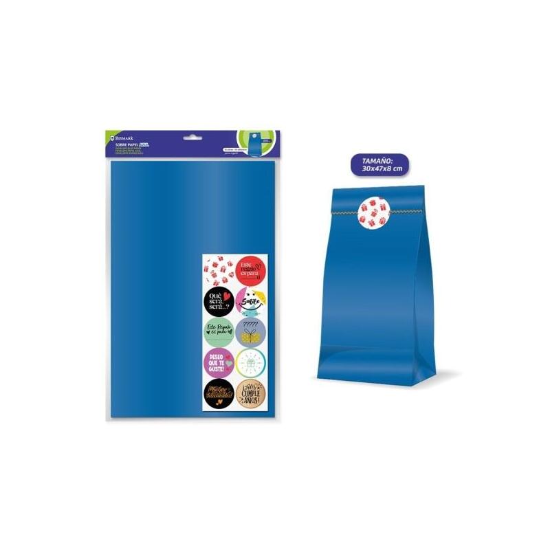 Bismark Pack De 10 Sobres Papel Kraft 50grs Con 10 Pegatinas Para Cierre - Medidas 30x47x8cm - Ideal Para Regalos -