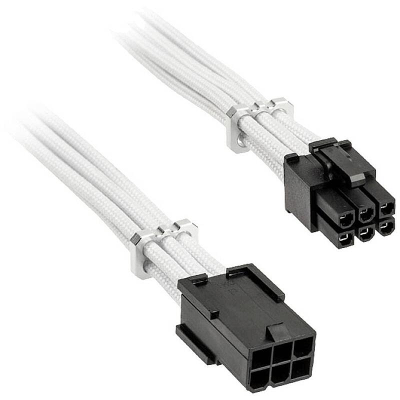 Bitfenix Alchemy 6-Pin-Pcie-Verlängerungscable, 45 Cm, Sleeved - Blanco