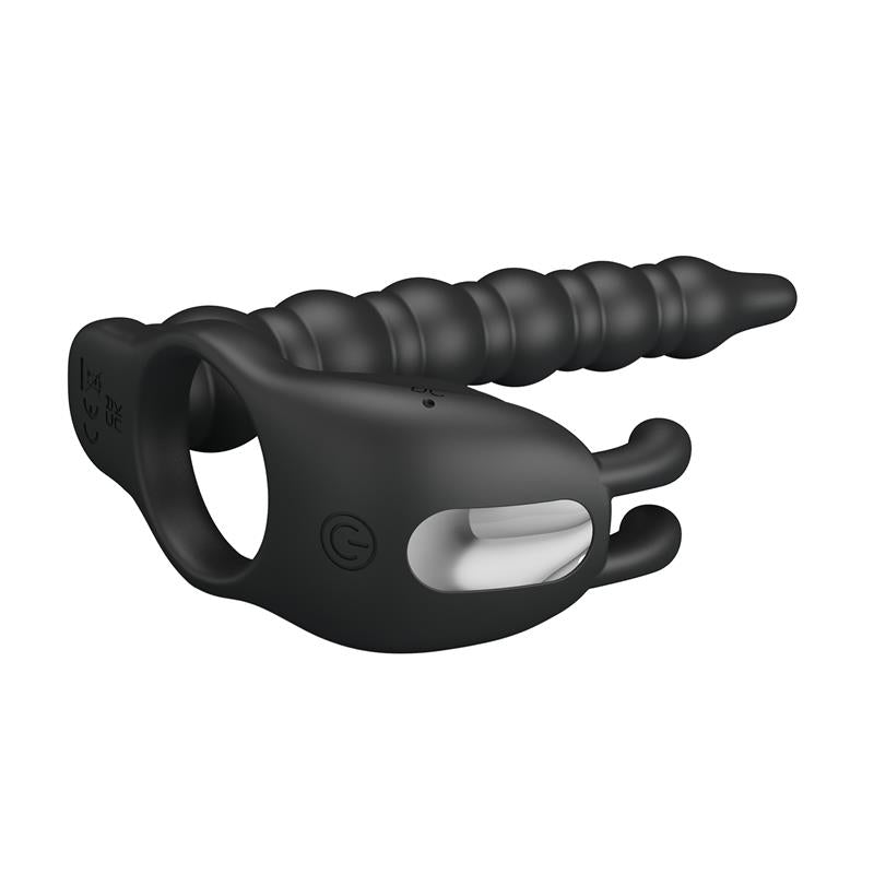 Pretty Love - Blackney Anillo Pene Con Plug Vibrador Negro