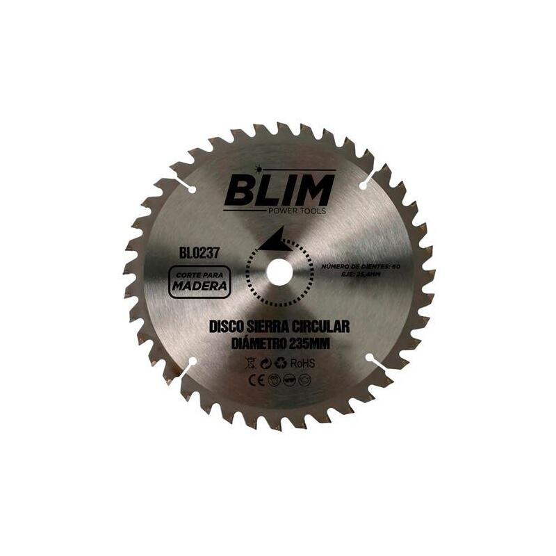 Blim Disco Corte De Madera Para Sierra 235mm - 60 Dientes Con Recubrimiento En Carburo De Tungsteno