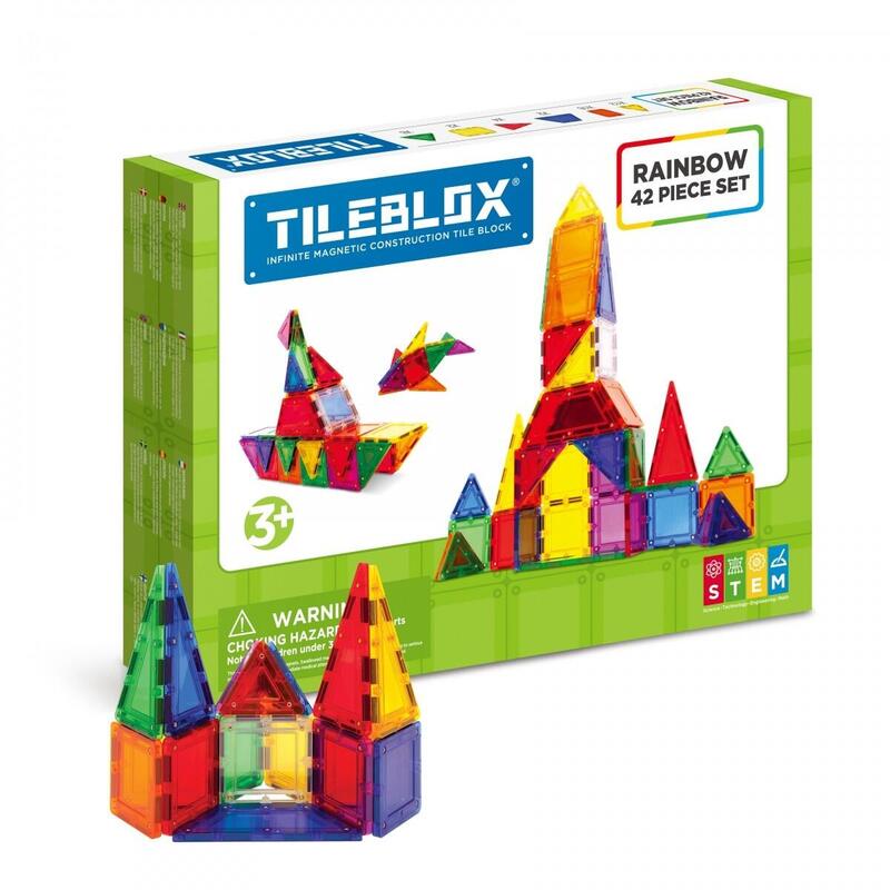Bloques Magnéticos Tileblox Kit Teczowy 42 Elementy