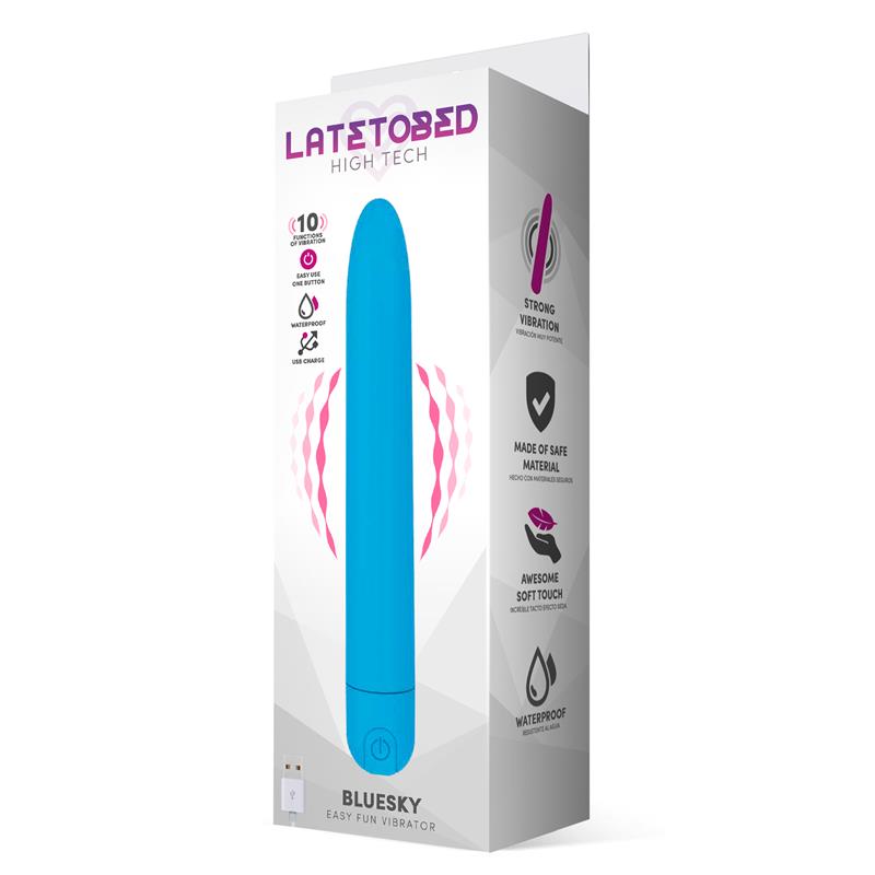 Bluesky Vibrador 10 Funciones Usb Azul Mate