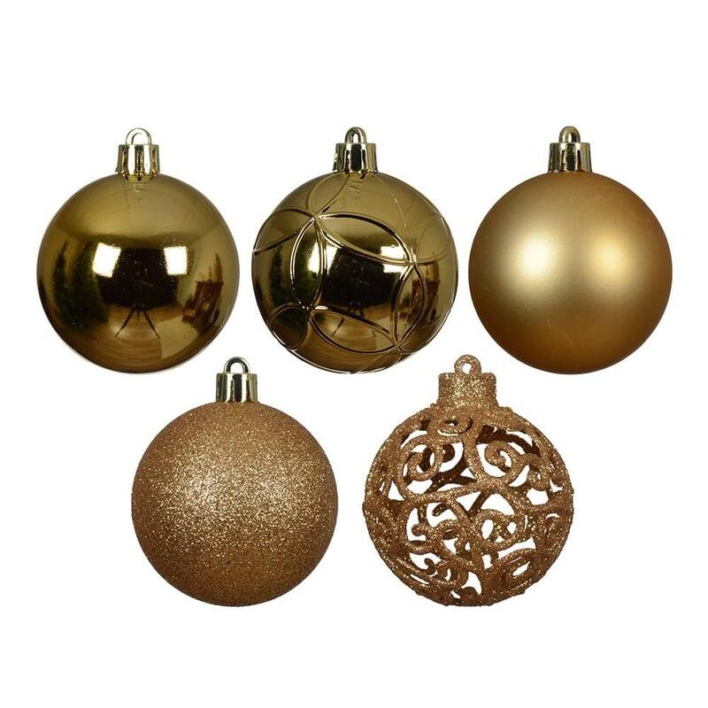 Bolas Decoración Árbol Navidad Ø6 Cm, Dorado, Caja 35 Uds
