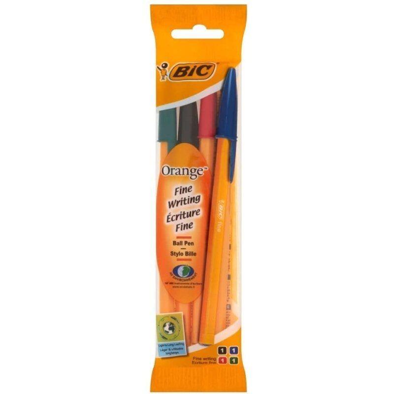 Bolígrafo Bic Orange Original Fine Blister*4 8308541 Azul / Negro / Rojo / Verde Punta 0.8mm Trazo 0.3mm