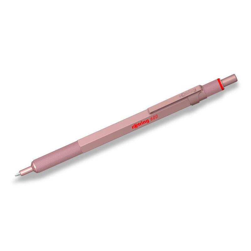 Bolígrafo Rotring 600 Oro Rosa Metálico M Caja De Regalo Negra