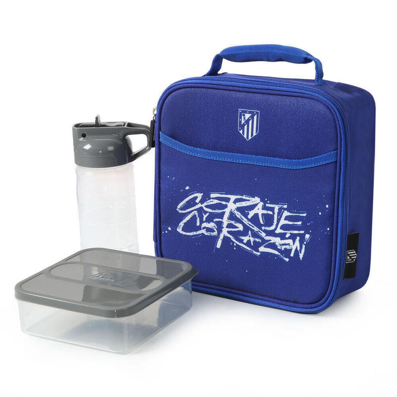 Bolsa Porta Alimentos Termica + Botella + Tupper Atletico De Madrid