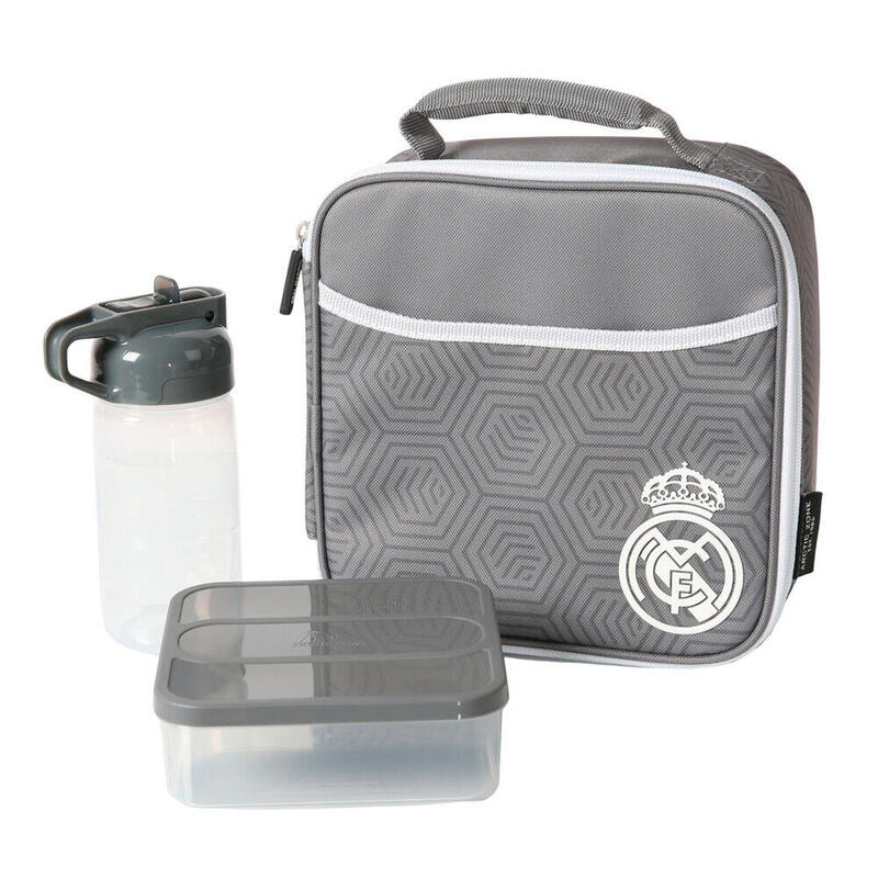 Bolsa Porta Alimentos Termica + Tupper + Botella Real Madrid