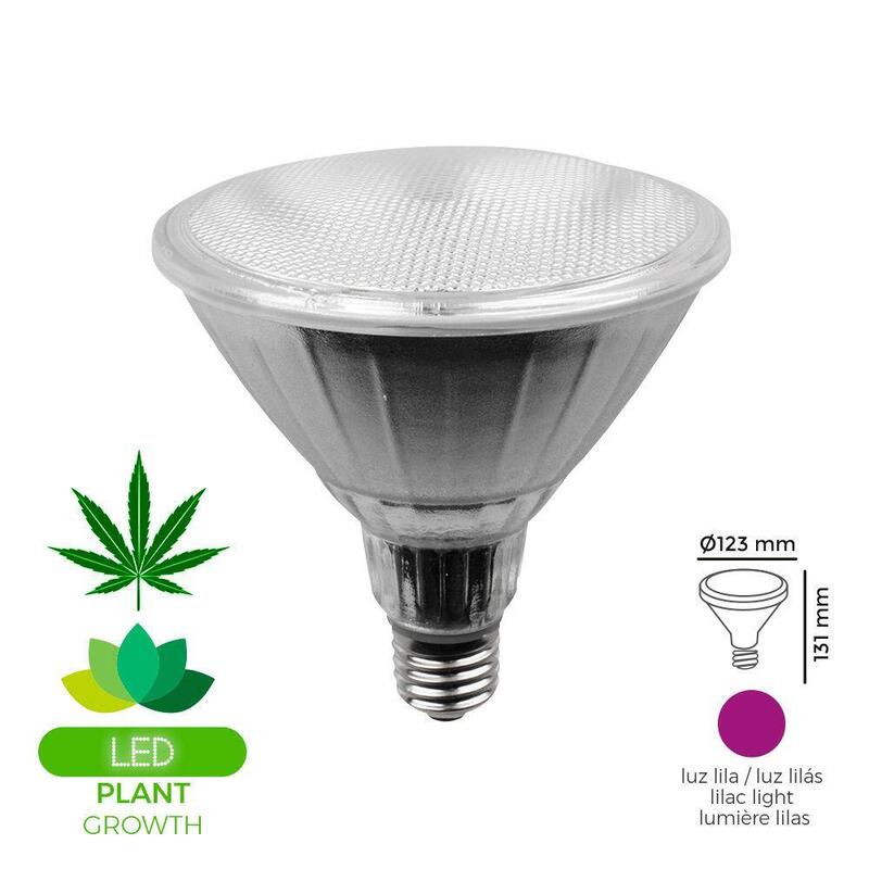 Bombilla Grolux Par38 Led E27 13w 110lm Luz Lila Ideal Para El Crecimiento De Plantas Ø12,3 X 13,1 Cm