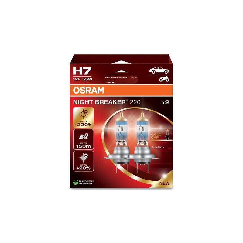 Bombilla Halógena Osram Night Breaker 220 H7 Para Coche 2 Pieza(S)