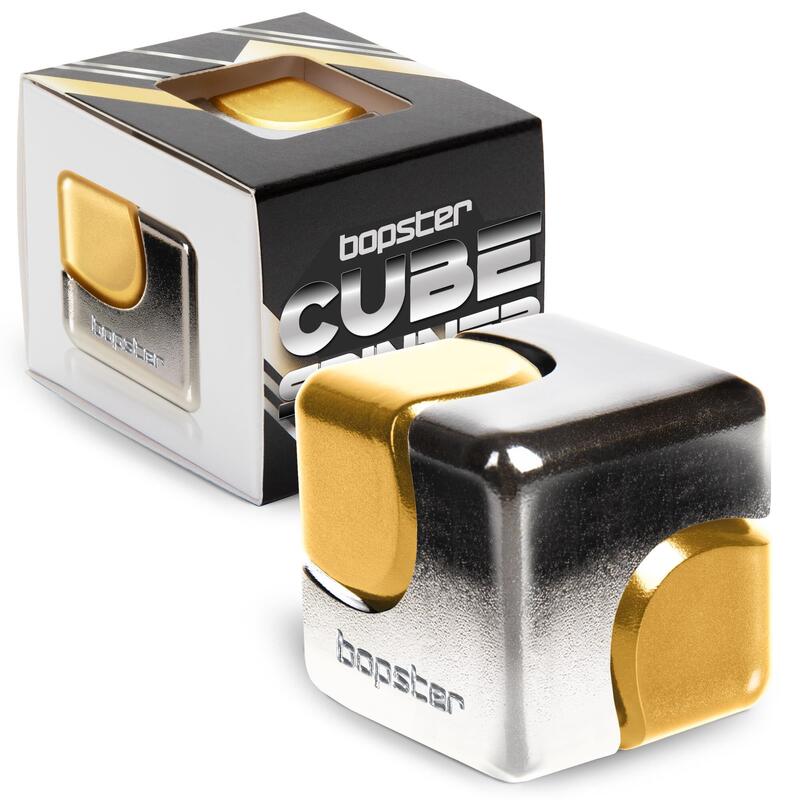 Bopster - Fidget Spinner Cube - Silver & Gold