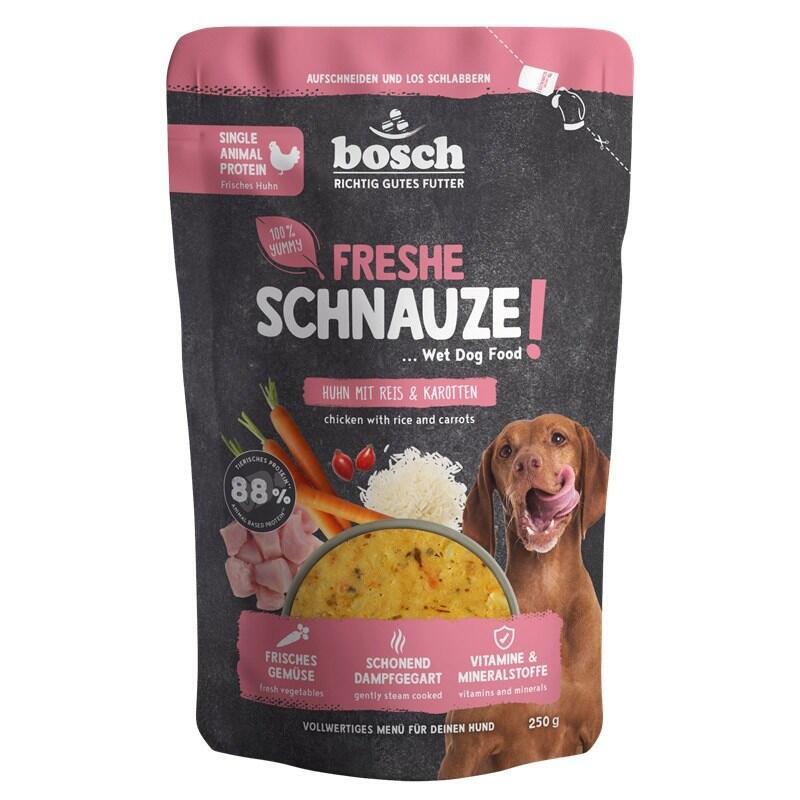 Bosch Freshe Schnauze Con Pollo, Arroz Y Zanahorias Mono - Alimento Húmedo Para Perros - 250g