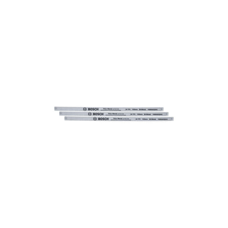 Bosch Home Improvement & Garden Diy Hoja De Sierra Para Metales 150 Mm, 24 Tpi, 3 Piezas Para Metal, Plástico Y Madera Blanda 1600a032ul