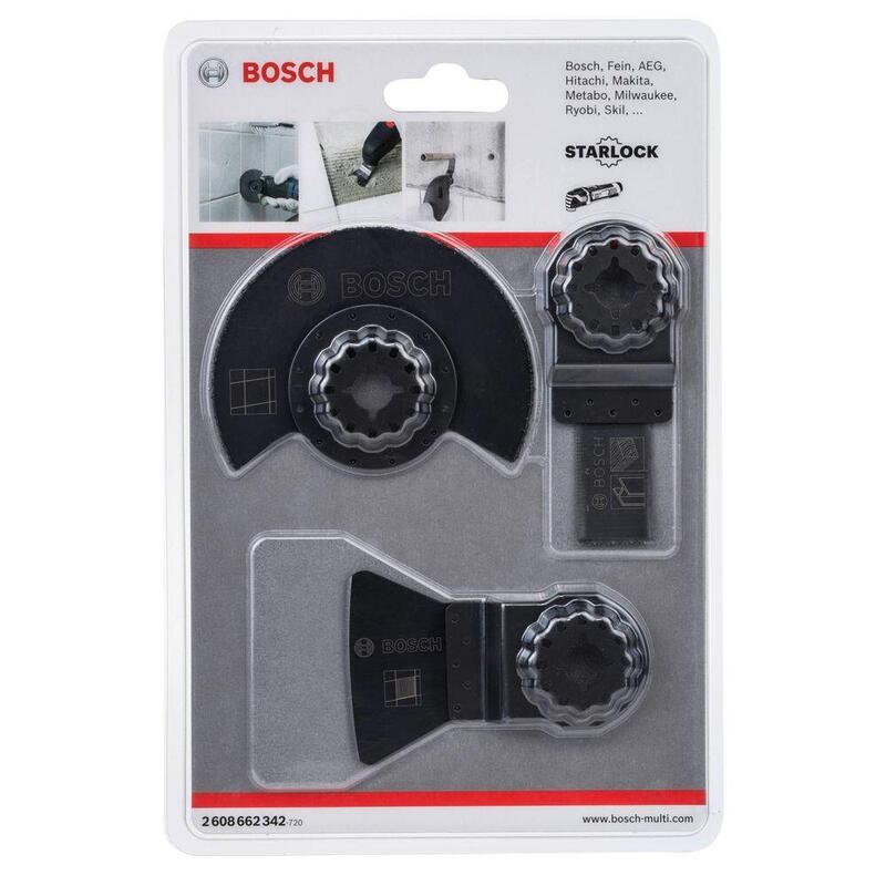 Bosch Juego Básico De Azulejos, 3 Piezas, Juego De Hojas De Sierra 2608662342