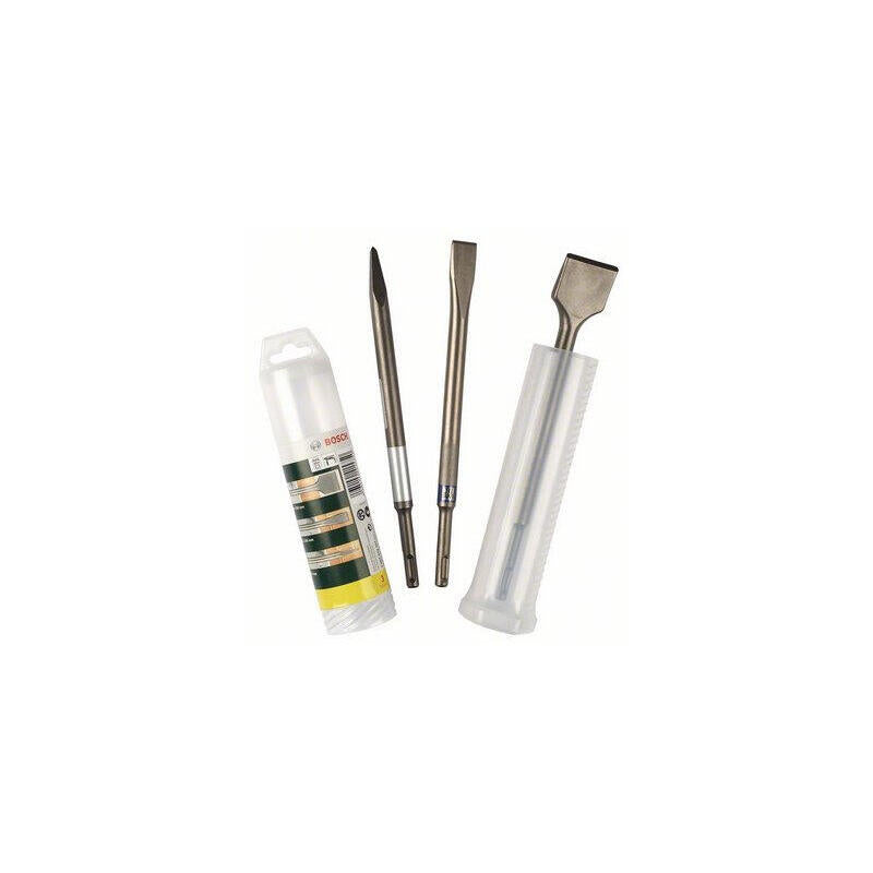 Bosch Juego De Cinceles Para Bricolaje Y Jardín Sds-Plus, 3 Piezas, Verde 2607019457