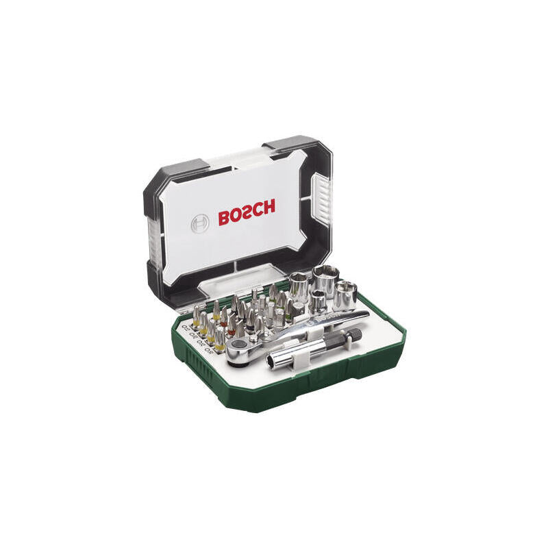 Bosch Juego De Puntas De Destornillador / Carraca, 26 Piezas, Carraca 2607017322