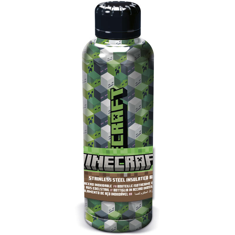 Botella Termo Acero Inoxidable 515 Ml Minecraft Iconicmono
