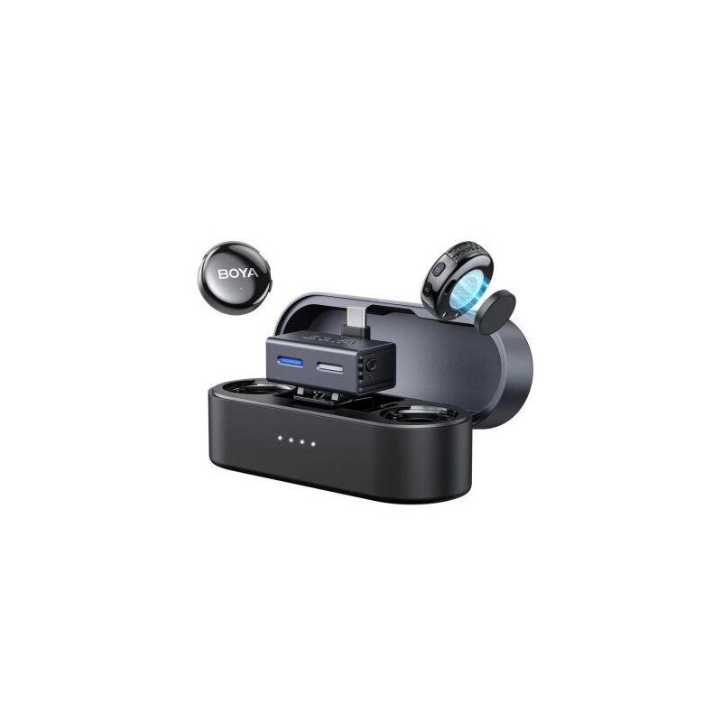 Boya Microphone Wireless Boyalink 3-01, 2.4ghz, Ai Noise Cancellation, With 2 Transmitters And 2 Receivers (Type-C, 3.5mm Female) Black Eu