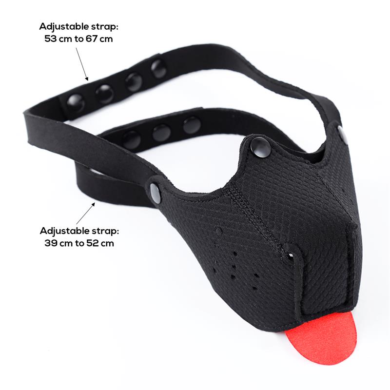 Bozal De Perro De Neopreno Desmontable Ajustable Negro