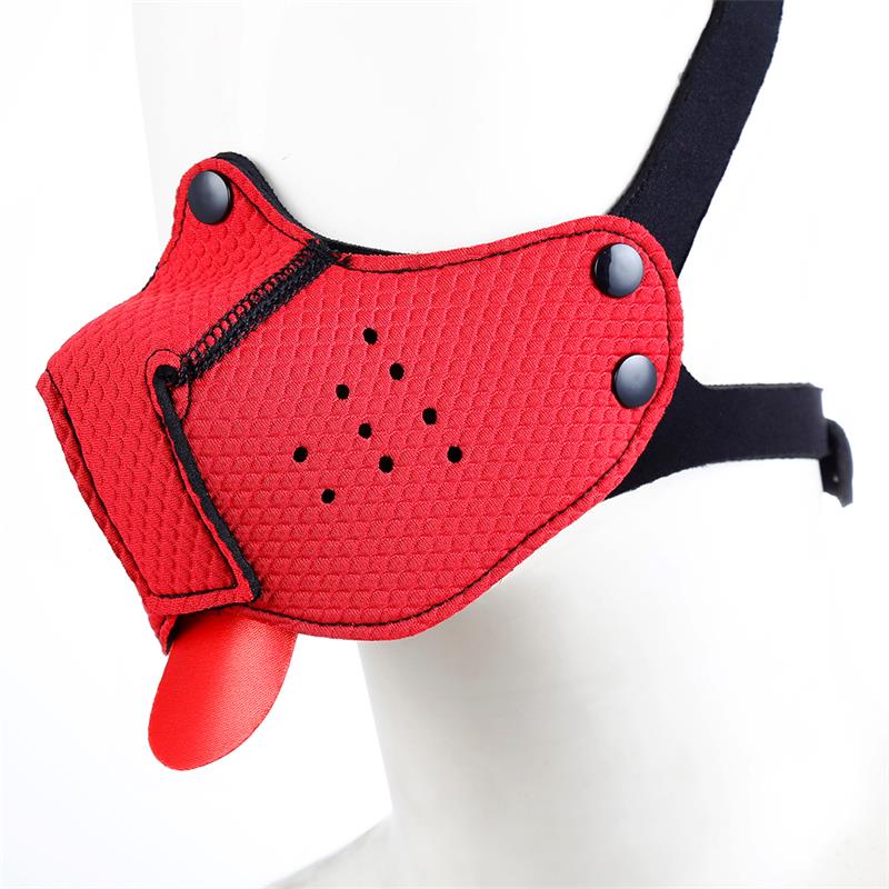 Bozal De Perro De Neopreno Desmontable Y Ajustable Rojo