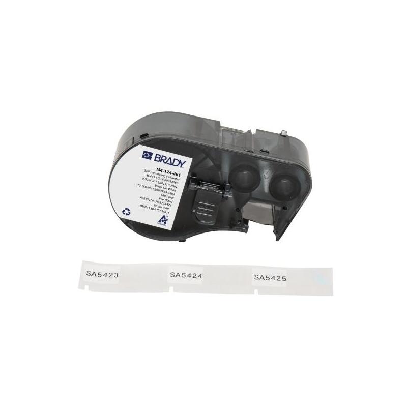 Brady M4-124-461 Cinta De Etiquetas Original Poliester Autolaminable Para Laboratorio - Texto Negro Sobre Fondo Blanco