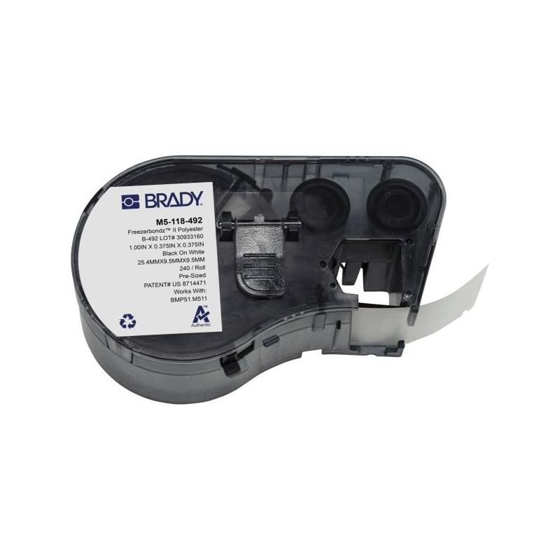 Brady M5-118-492  Cinta De Etiquetas Original Poliester Ultrafinas Para Laboratorio - Texto Negro Sobre Fondo Blanco -