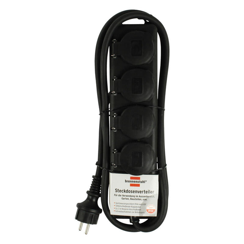 Brennenstuhl Distribuidor De Enchufes 4 Vías Ip 44, Regleta De Enchufes 1159960