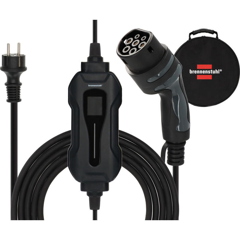 Brennenstuhl Tragbares Ev Ladegerät Typ 2 Schutzkontakt 2,3kw Con 8m Kabel