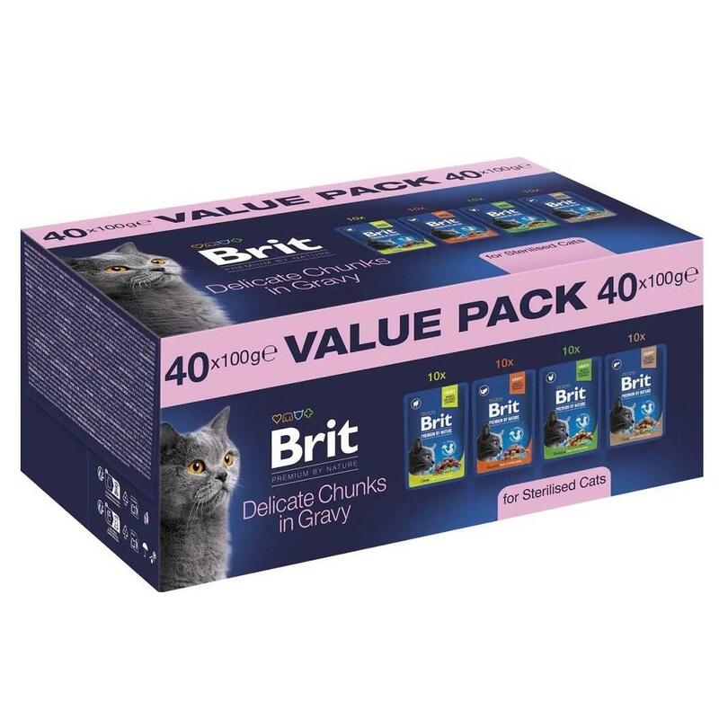 Brit Premium By Nature Value Pack Sterilised Box - Comida Húmeda Para Gatos - 40x100g