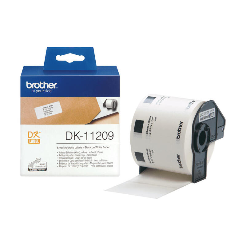 Brother Dk-11209,Negro Sobre Blanco,800) Etiquetas De Direcciones,Para Brother Ql-1050, 1060, 500, 550, 560, 570, 580, 650, 700, 710, 720, 820