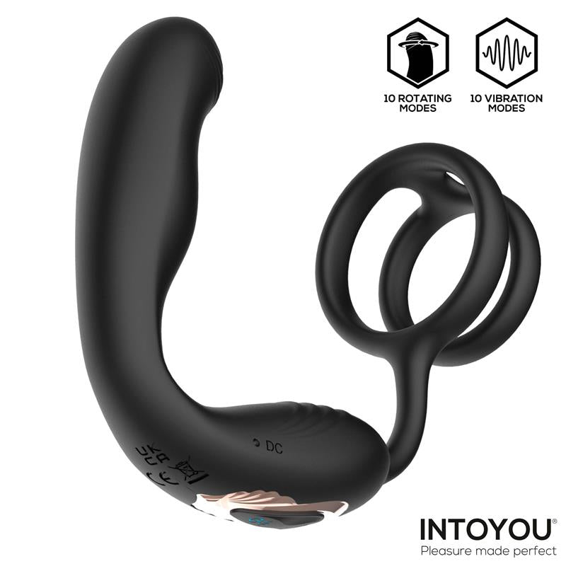 Bruce Masajeador Prostático 360º Y Doble Anillo Con Vibración