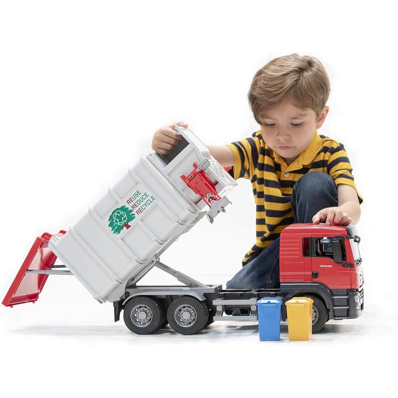 Bruder Man Tgs Camión De Basura Con 2 Cubos De Basura