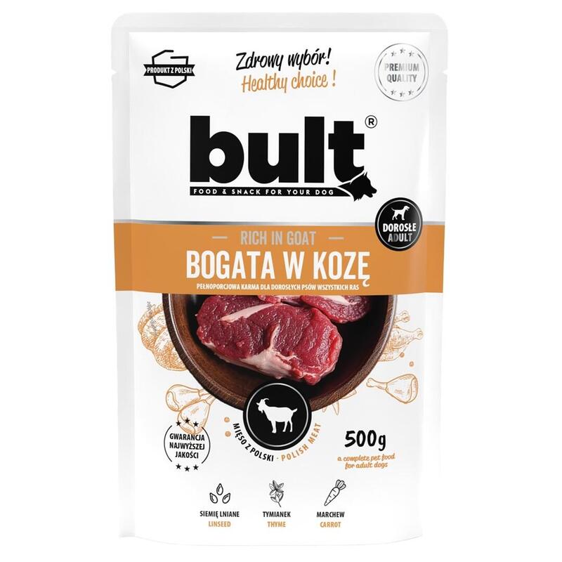 Bult Sobre Rico En Harina De Cabra Alimento Húmedo Para Perro 500g