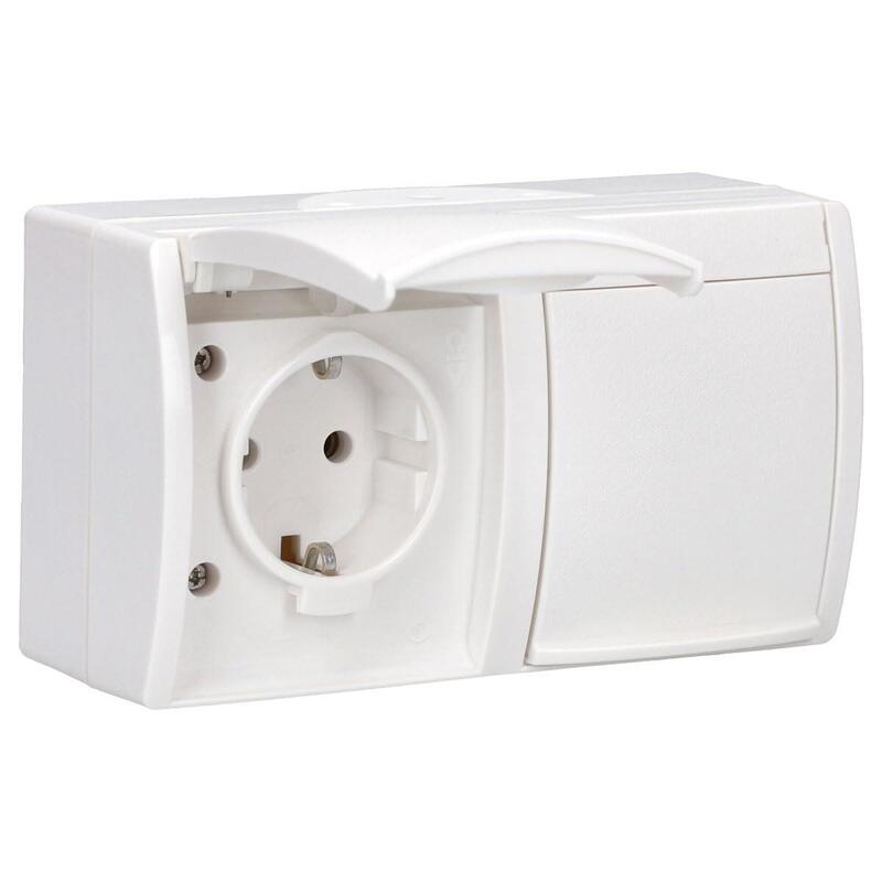 Busch Jaeger Bj 20 2ew-54 Steckdose M.Klappdeckel Waagerecht 2f Ocean Ip44 Alpinweiss