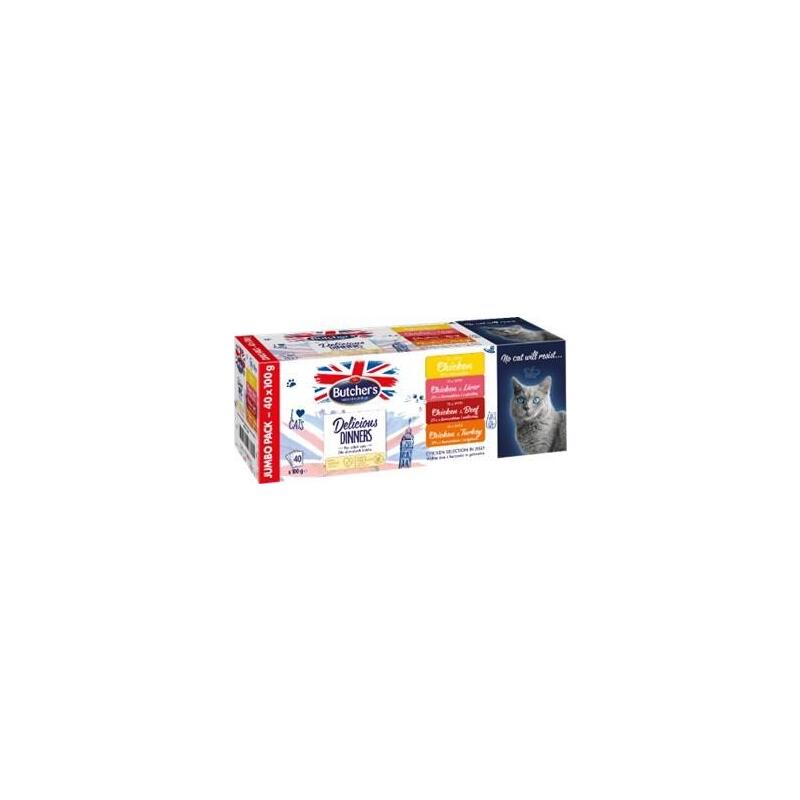 Butcher'S Delicious Dinners Jumbo Pack - Comida Húmeda Para Gatos - 4 X 100g