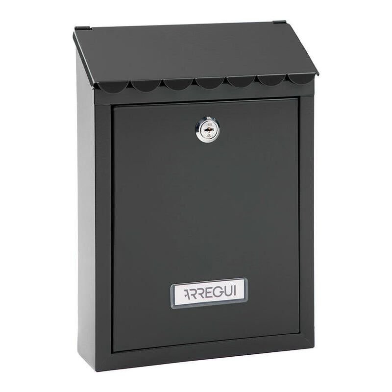 Buzón Individual Exterior, Pequeño, Civic, Acero, Negro, 21,6 X 8 X 30 Cm