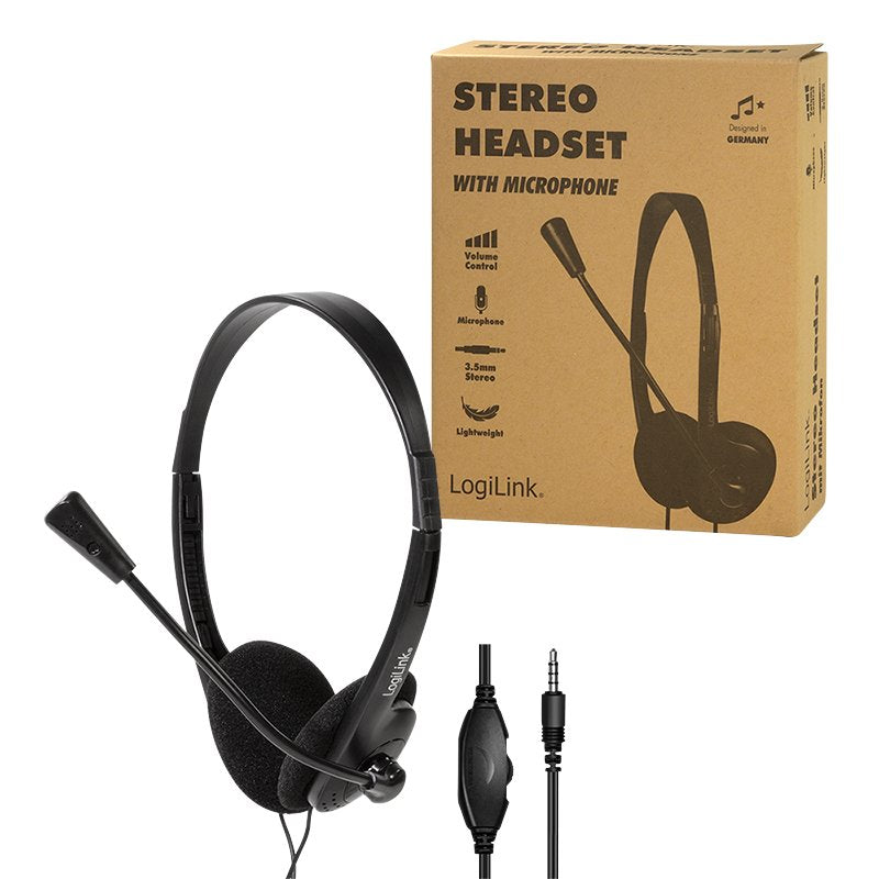 EAN 4052792064155 - LogiLink HS0055 auricular y casco Auriculares Alámbrico Diadema Música/uso diario Negro imagen 10