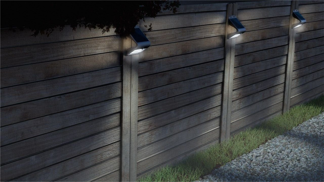 Lámpara Solar Led De Pared Con Sensor De Movimiento, 3,2 W, Color Negro