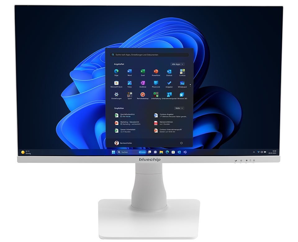 Bluechip Businessline Aio23500 *Blanco* Intel® Core I5 Procesador 14400 / Hasta 4.70 Ghz, Windows 11 Pro, 23,8\" Led Ips, 16 Gb Ddr5, 500 Gb Nvme Ssd, Intel® Wi-Fi 6, Bluetooth 5.2, Rj45 (1 Gb/S), Intel® Uhd Gráfica, Built-To-Order