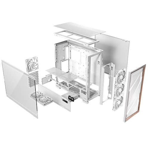 Caja Pc Antec Flux Pro_euv Wood Atx 2xusb3.0 Sin Fuente Blanco