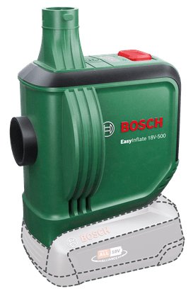 Bomba De Aire Inalámbrica Bosch Easyinflate 18v-500, 18volt Verde/Negro, Batería Li-Ion 2.0ah, Power For All Alliance