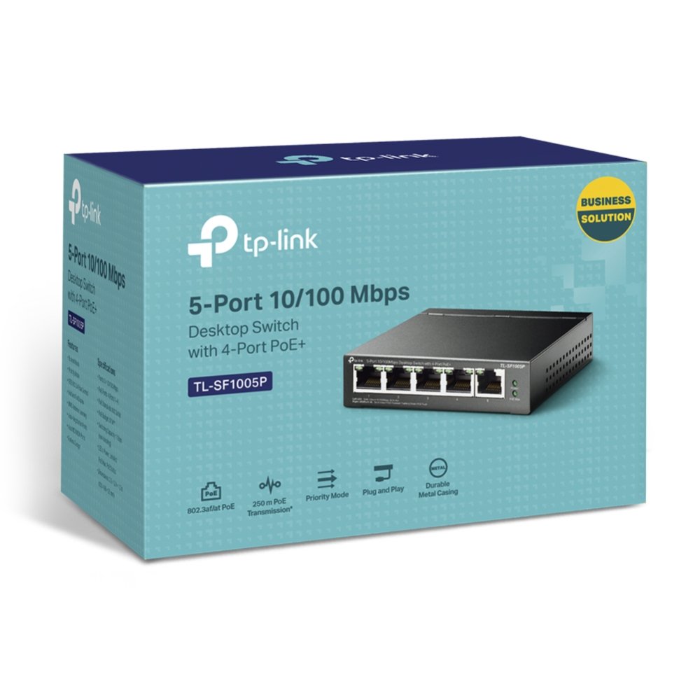 Switch Tp-Link Tl-Sf1005p 5 Puertos Rj-45 10 100 Poe