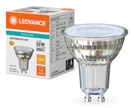 Osram Led Par16 50 120° P 3.1w 827 Gu10 Led-Reflektorlampen Par16 Mit Retrofit-Ste